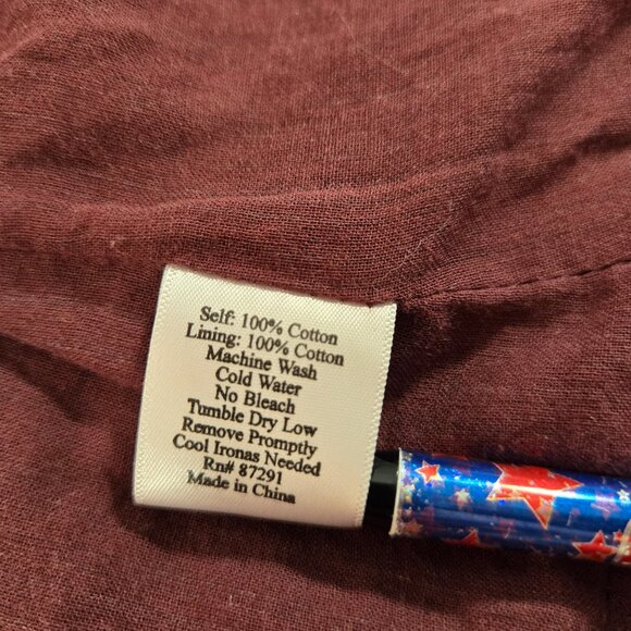 JOHNNY WAS Grunge BURGANDY Frayed Raw Edge Hem Utility Jacket Size L New NO Tag! - Picture 13 of 16